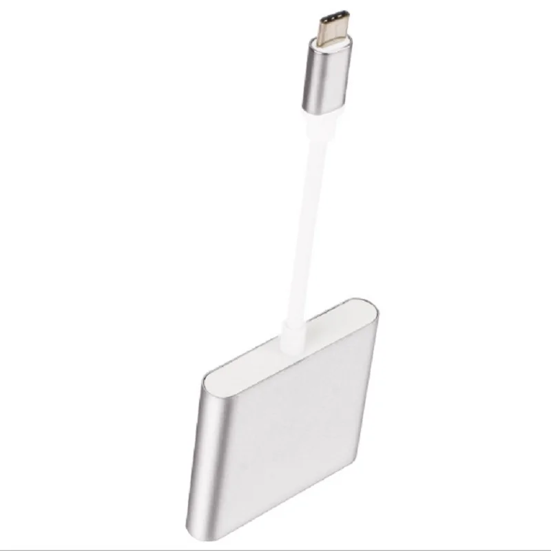 USB 3,1 type-C для VGA/USB3.0/type C адаптер конвертер Кабель USB 3,0 концентратор преобразователь, зарядное устройство, адаптер для Macbook USB-C