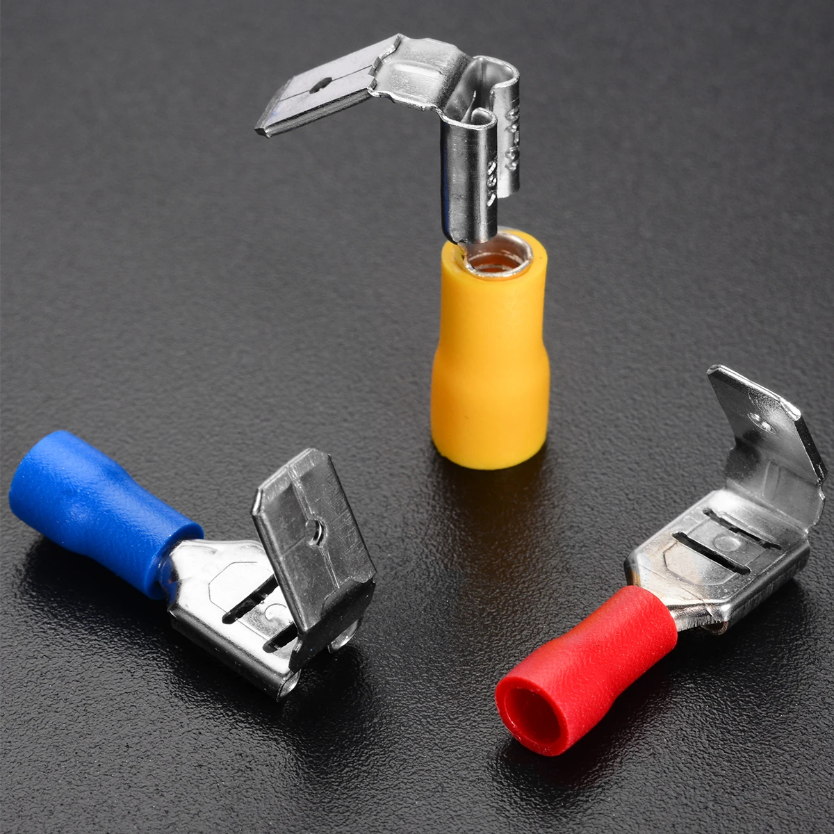 100PCS/Pack Piggyback Spade Crimp Connector Terminal 0.5-6.0mm2 Square 10-22AWG PVC Insulated Crimp Terminals Set