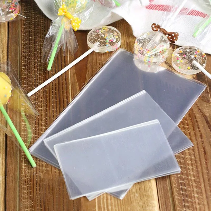 100pcs Plastic Transparent Candy Cookie Gift Bag DIY Wedding Party Sample sack 