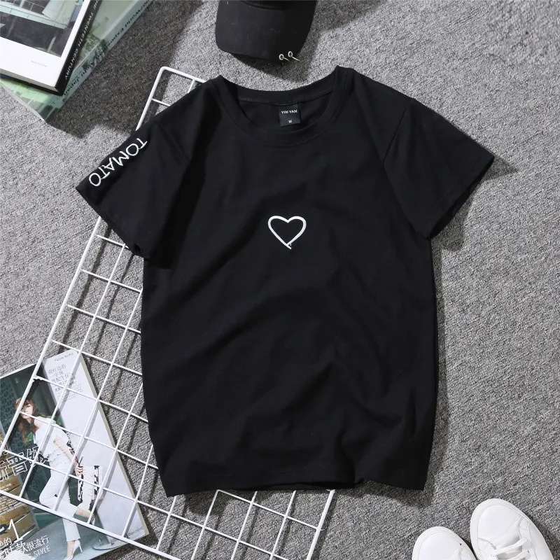 2018 Harajuku camiseta mujer moda estilo camiseta bordado algodón Tops camisa camiseta femenina ventas más tamaño 2018 Harajuku camiseta mujer moda estilo camiseta bordado algodón Tops camisa camiseta femenina ventas más tamaño