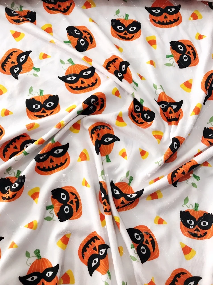 pumpkin Lycra cotton fabrics soft knit style Patchwork DIY Children's