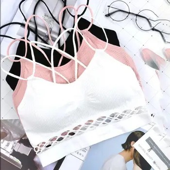 

Sports Bra Underwear Cross Beauty Back Wrapped Padded Chest Sexy Hollow Yoga Fitness Running Top Without Steel Ring Sportswear