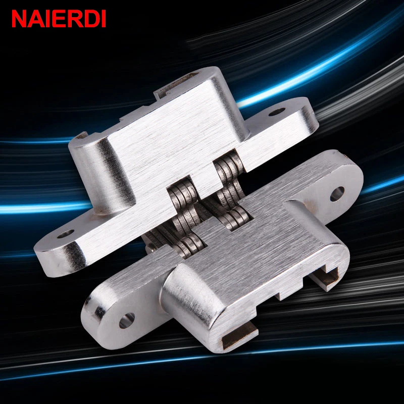 304 Stainless Steel Hidden Hinges Seven Size Invisible Concealed Folding Door Hinge For Kitchen Furniture Hardware 2PCS NAIERDI stainless steel hinges,door hinges