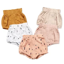 Хлопковое нижнее белье для малышей, 3 предмета аксессуары, Однотонные трусы с принтом для малышей, многоразовые моющиеся трусики для мальчиков и девочек от 3 месяцев до 24 месяцев