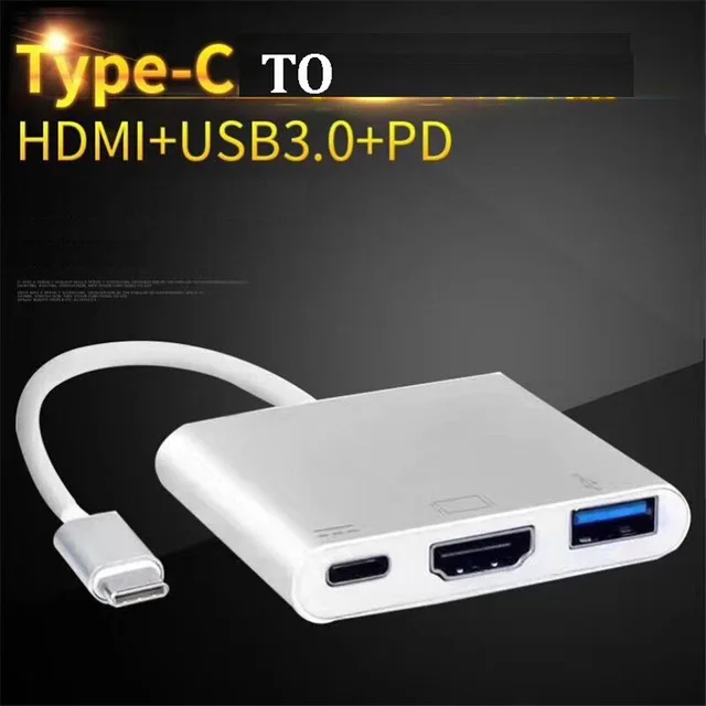 50 шт. 3 в 1 USB хаб Тип C USB 3,1 C PD USB-C 4 K* 2 K 1080 p HDMI USB3.0 USB 3,0 адаптер для Apple Macbook