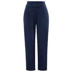 Повседневные брюки прямые узкие укороченные боковые карманы однотонные деловые Капри лето осень женские