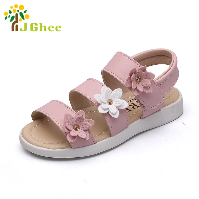 lápiz Interpretativo ocupado J Ghee-zapatos de princesa para niñas, sandalias para niñas de 2 a 10 años,  zapatos de piel sintética suave, 3 colores con flores - AliExpress