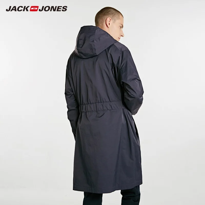 JackJones Мужской плащ с капюшоном ветровка длинная куртка 218321531