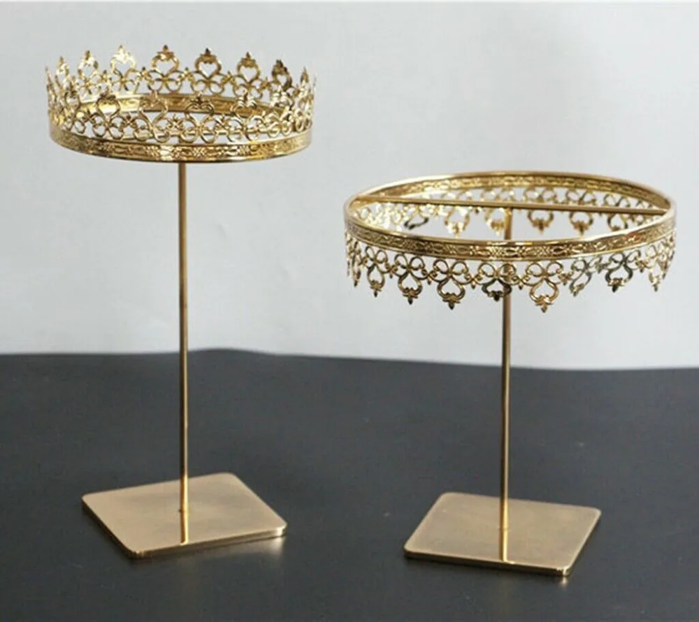 Gold Jewelry Earring Holder Necklace Two Crown Display Organizer Rack