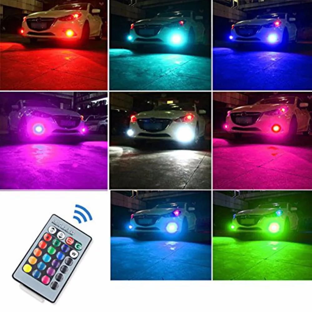 

3 Core LED RGB 5050 27SMD Remote Control Colorful H4 H7 H11 Fog Light Bulb Reversing Light DRL Driving Lamp Rear Tail Light Lamp