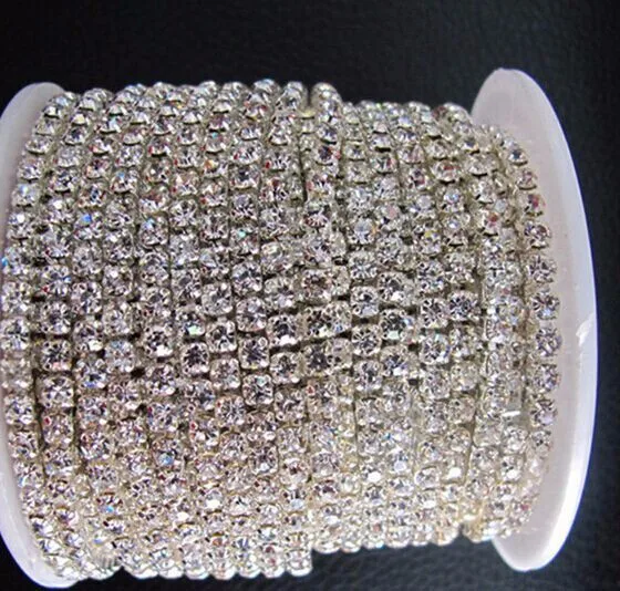 

Free shipping !!! SS 18 crystal rhinestone trimming for fashion bags ladies handbag with 4mm china AAA stones 10 yards each roll