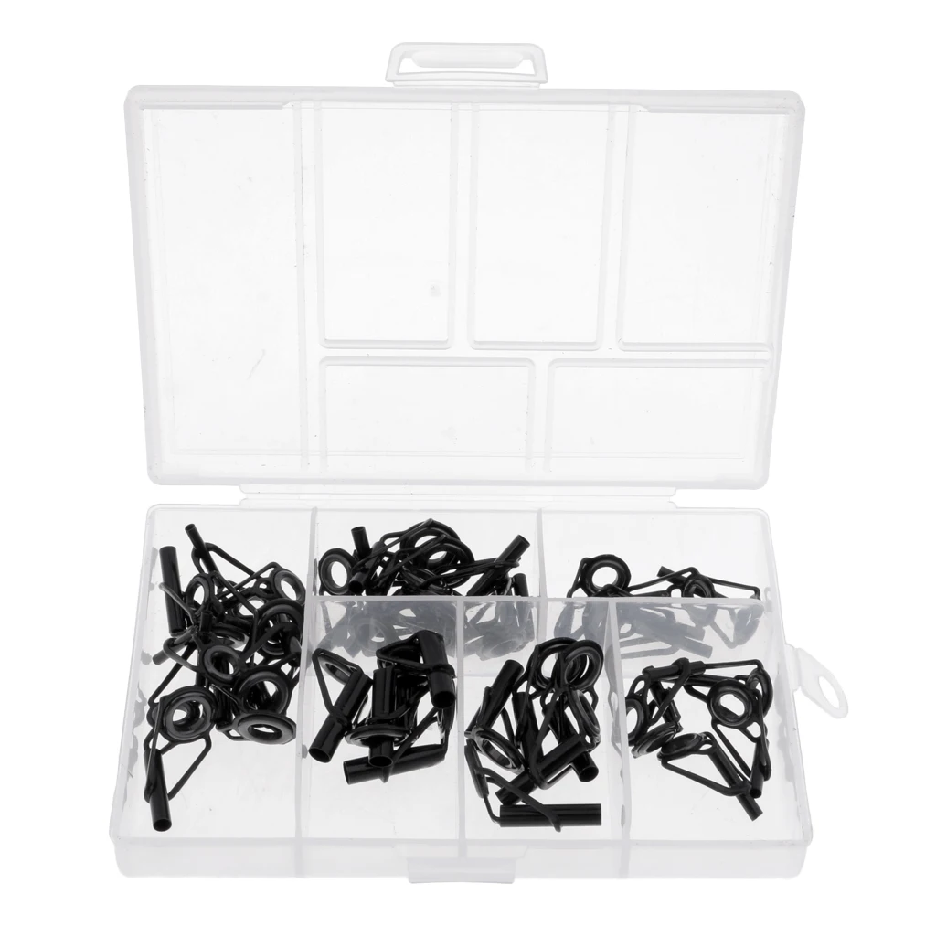 40Pcs Stainless Steel Fishing Rod Guides Ring Rod Repair Kit DIY Tips Rings Guías de pesca canne à pêche guides