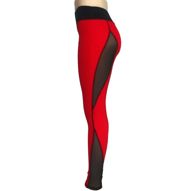 2019 athleisure leggings women mesh splice fitness slim red legging sportswear clothing new leggins hot bodybuilding 4