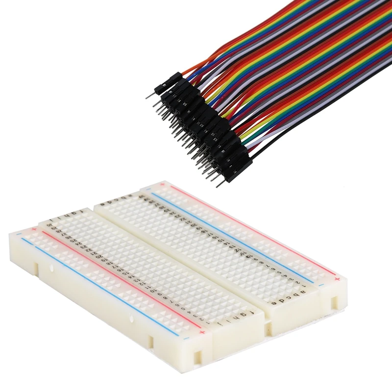 Breadboard Experiment Board Breadboard 400 Contacts& 40pcs 20cm 2.54mm Male To Male Breadboard Jumper Wire Cable For Arduino