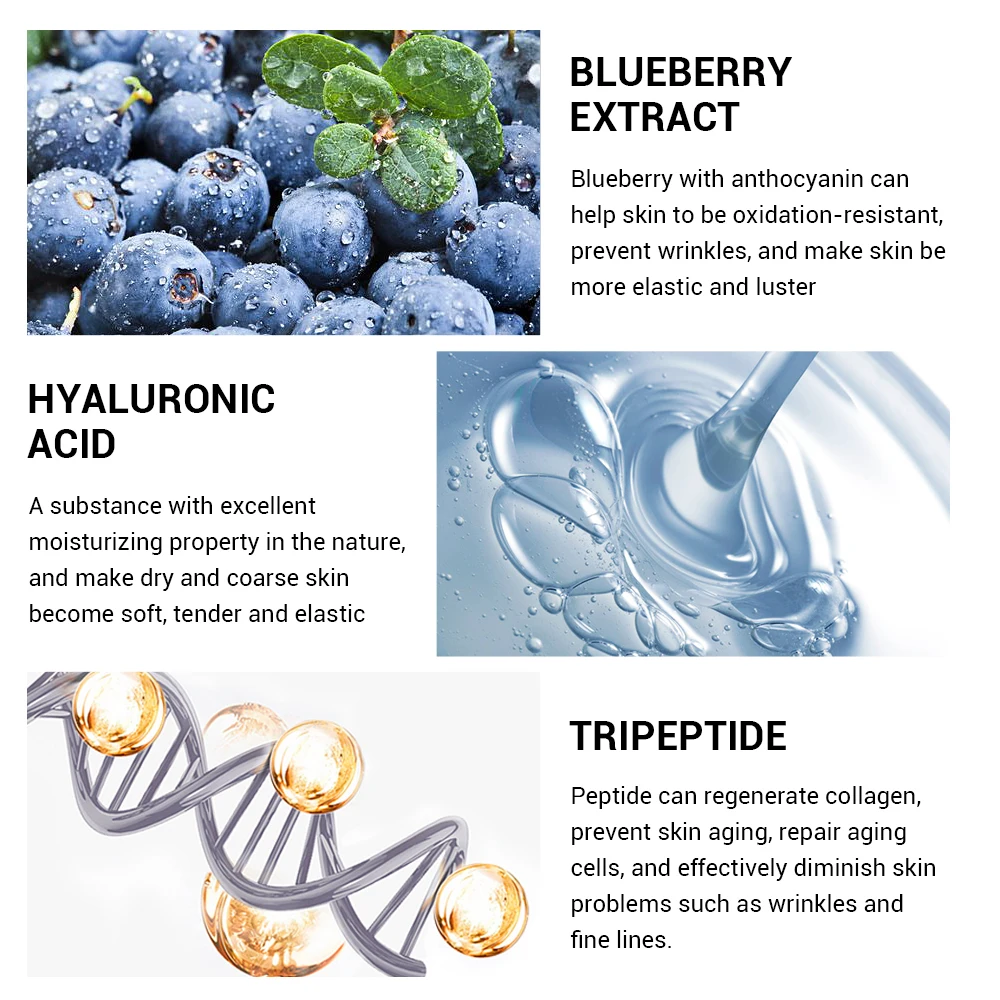 LANBENA черника Гиалуроновая кислота сыворотка отбеливающая уменьшает тонкие линии против старения против морщин увлажняющая эссенция масло уход за кожей