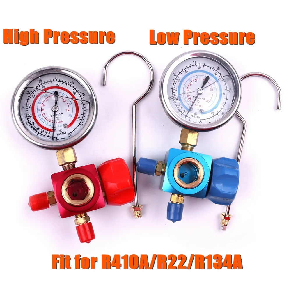 HOLYOVER 1 шт. красный синий 1/4 Thread R410A R134A R22 H/L манометр для кондиционера коллектора