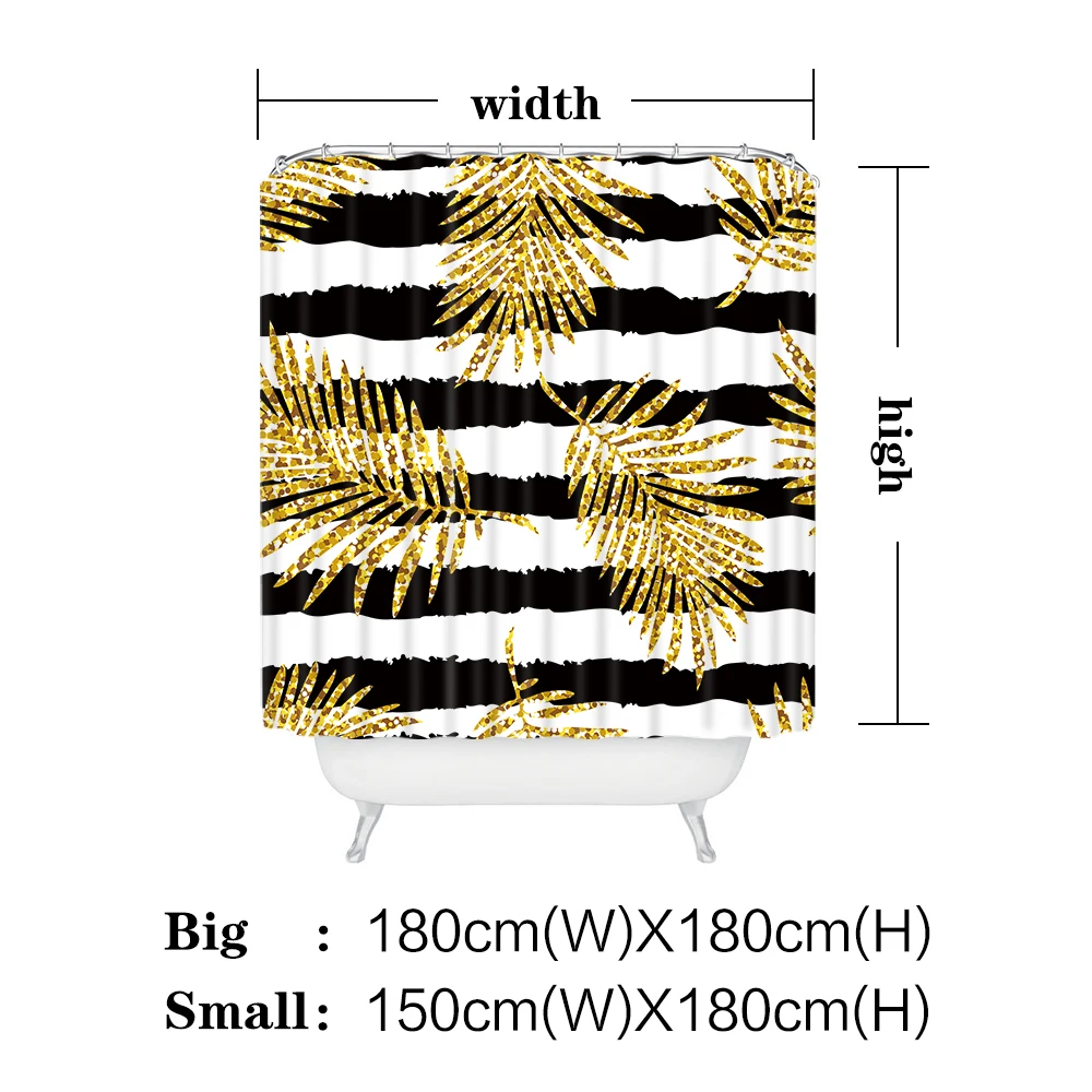 Miracille Современные Блестящие Золотые листья ананас принт занавески для душа s полиэстер водонепроницаемый Кот Фламинго стиль ванная комната занавески
