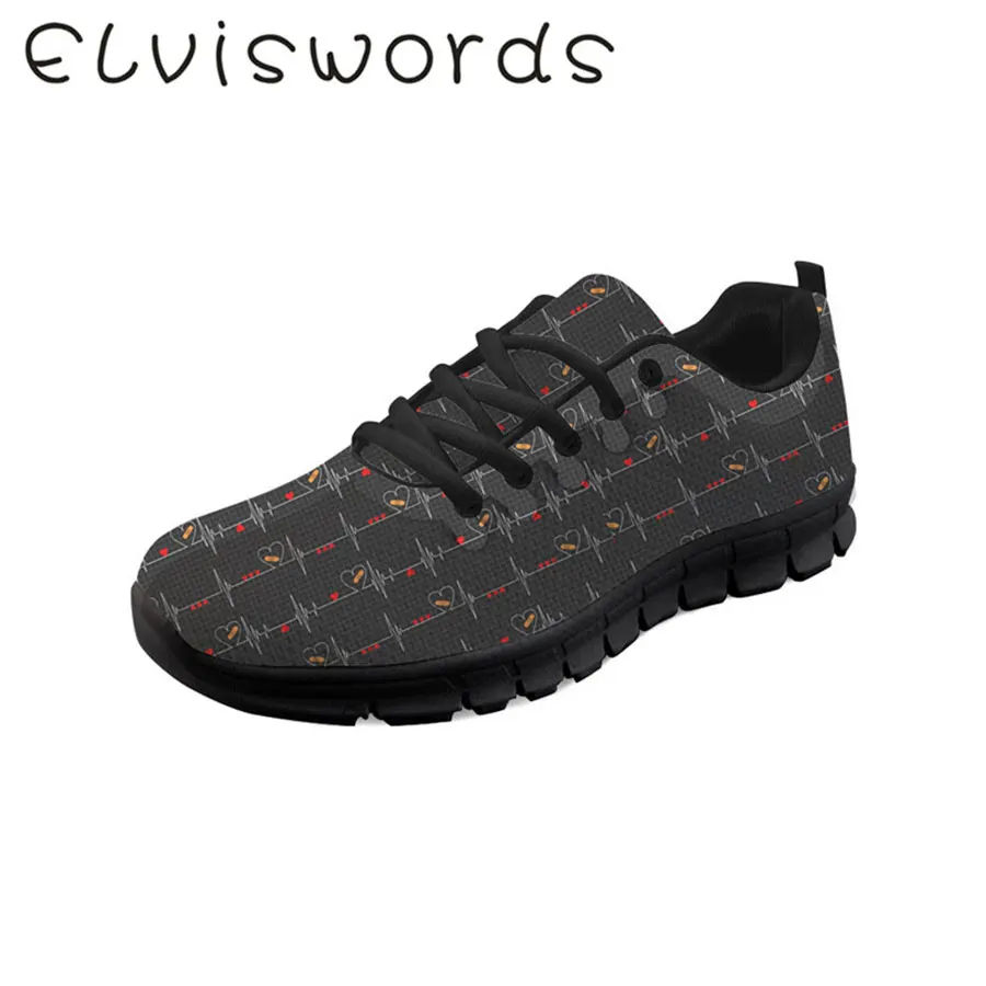 

Women's Shoes Spring and Summer New Lace-up Flat Casual Shoes Heart Printed Cute Breathable Soft Outdoor Sports Shoes