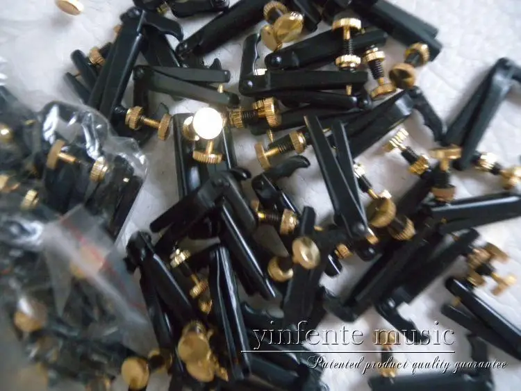 

black 4 pcs 4/4 Type violin Fine tuning Gold screws