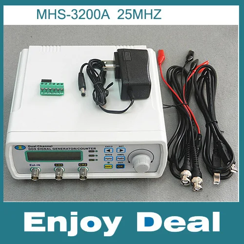 MHS-3200A Digital dual channel DDS Signal Generator Waveform generator USB TTL Software for output sine square triangle 25 MHz |