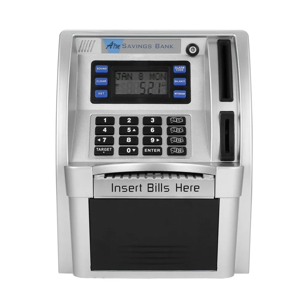 

ABS ATM Savings Bank Toys Kids Talking ATM Savings Bank Insert Bills Perfect for Kids Gift Own Personal Cash Point Drop Shipping