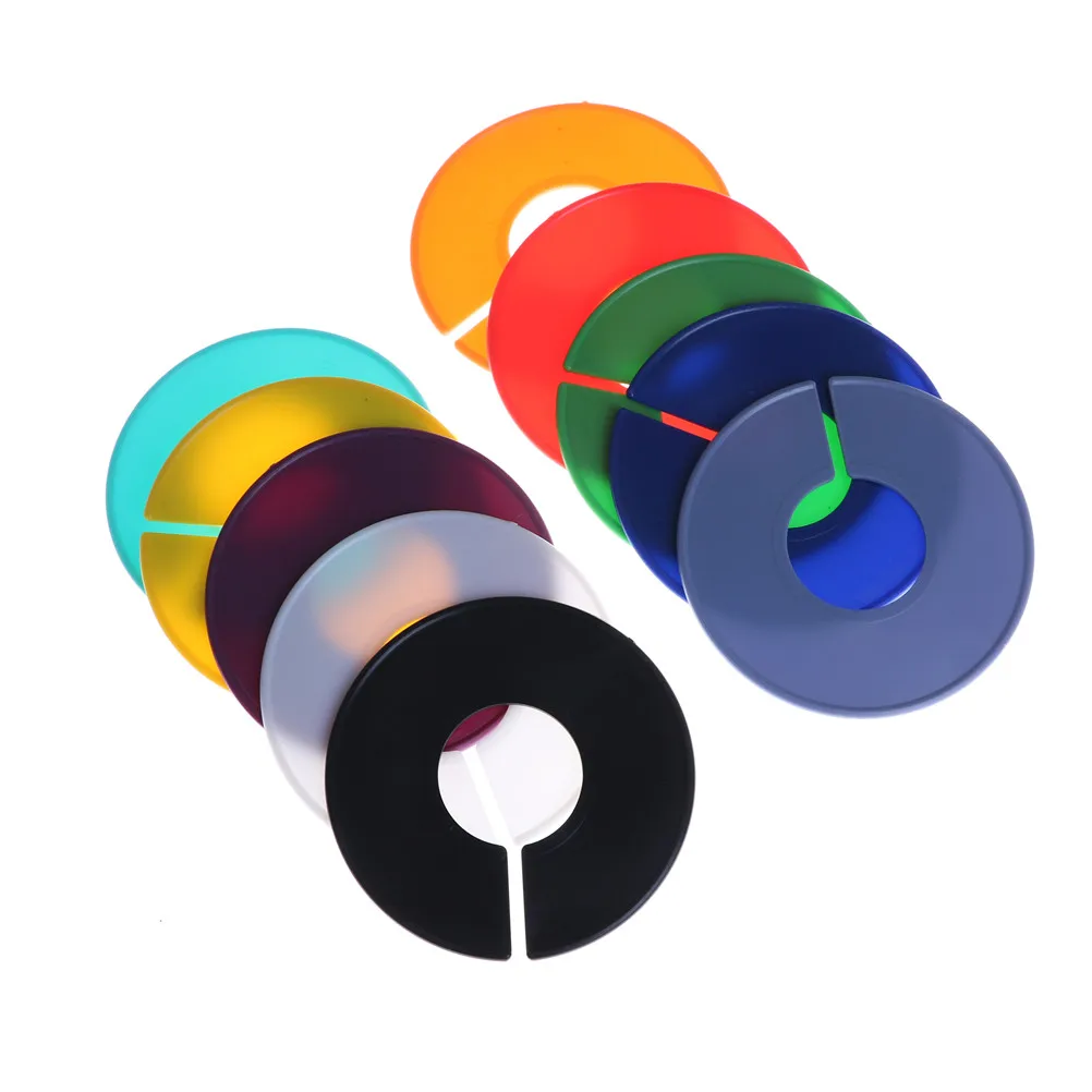 

10Pcs/lot Blank Plastic Clothing Round Rack Ring Size Dividers Round Hangers Closet Dividers Garment Tags Tube Random Color