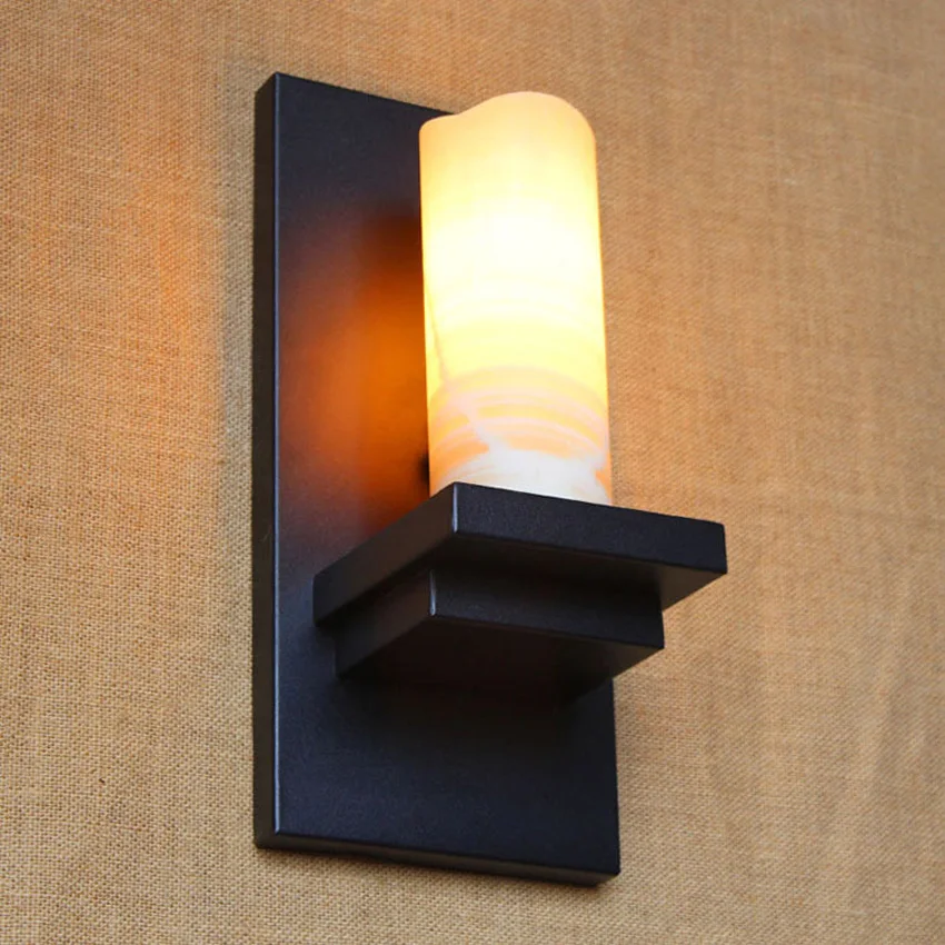 Vintage-Sconce-Lodge-Retro-Iron-Wall-Lamps-artificial-marble-Candle-lampshade-wall-Light-Cafe-Bar-Industrial (2)
