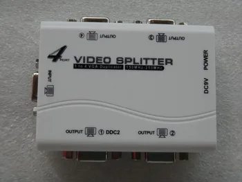 

4 ports VGA video splitter duplicator 1-in-4-out 250MHz device cascadedable Boots Video Signals 65m 1920*1440