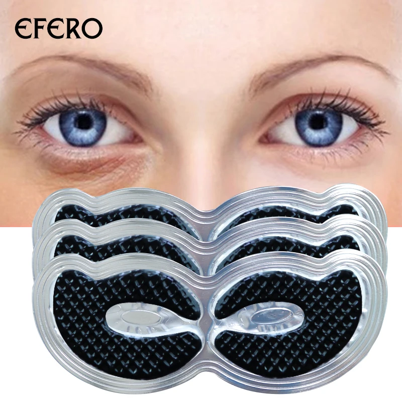 Черная маска для глаз 6 шт = 3 пары маска для глаз коллагеновая кристальная маска для сна патчи для глаз темные круги гель сывороточный белок маска для ухода за кожей лица