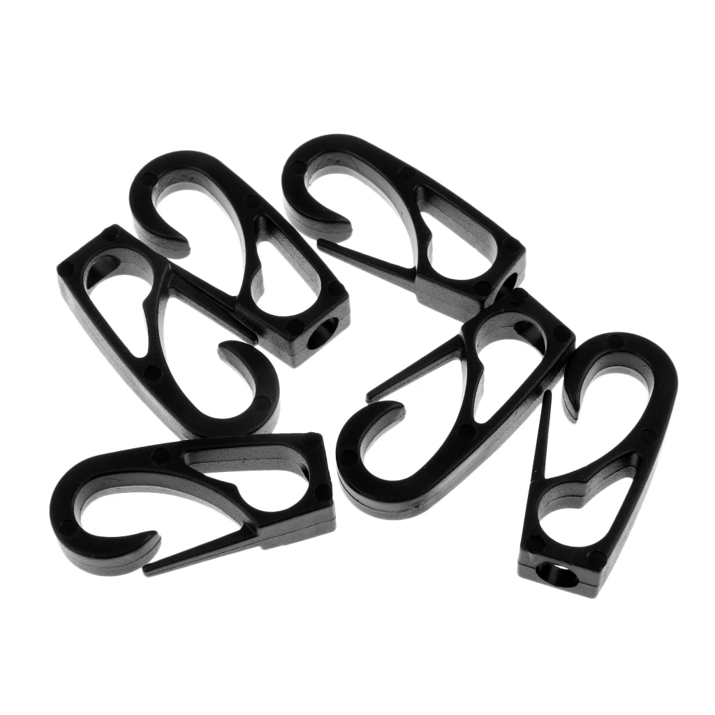 6 Pieces 6mm Shock Cord Bungee Rope Clip Hook for Kayak Paddle Rod Leash Dinghy Fishing Camping Tent Canopy Cover Accessories
