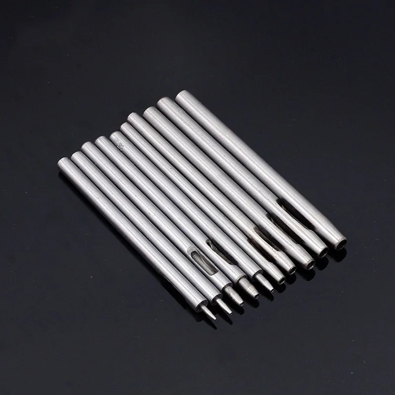 

Sharp 10 PCs 0.5-5mm Round Hollow Hole Punch Cutter Leather Working Tack Steel Tools DIY Cutter Puncher Belt Watch Punching Set