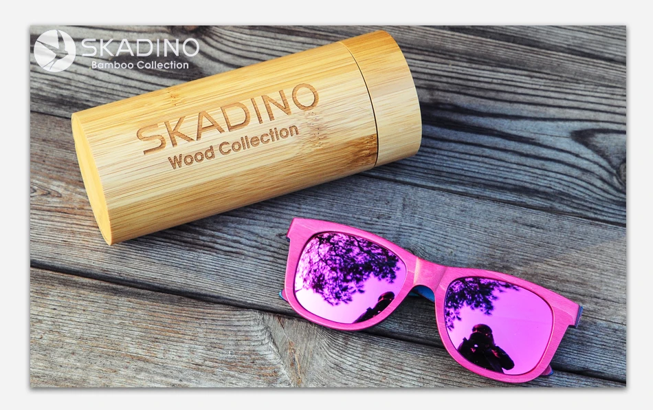 SKADINO, деревянные солнцезащитные очки, UV400, поляризационные, для вождения, солнцезащитные очки, скейтборд для женщин, мужчин, женщин, розовые линзы, деревянные, ручной работы, крутой бренд