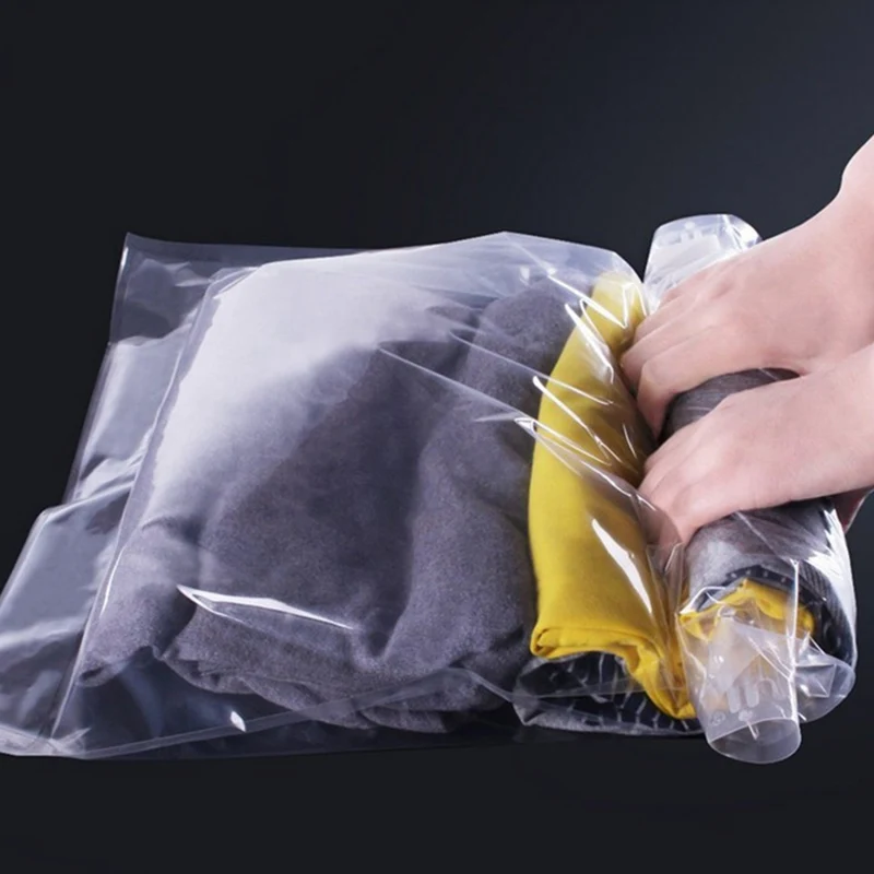 

Clear Vacuum Compression Bags Hand Roll Type Extruding 1pcs for Clothes Garment Travel Carry Storage AEV001