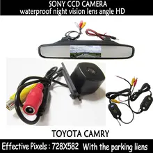 HD SONY CCD Car RearView Reverse Backup Color Camera + 4.3 inch mirror monitor rear view parking monitor for TOYOTA CAMRY 2008