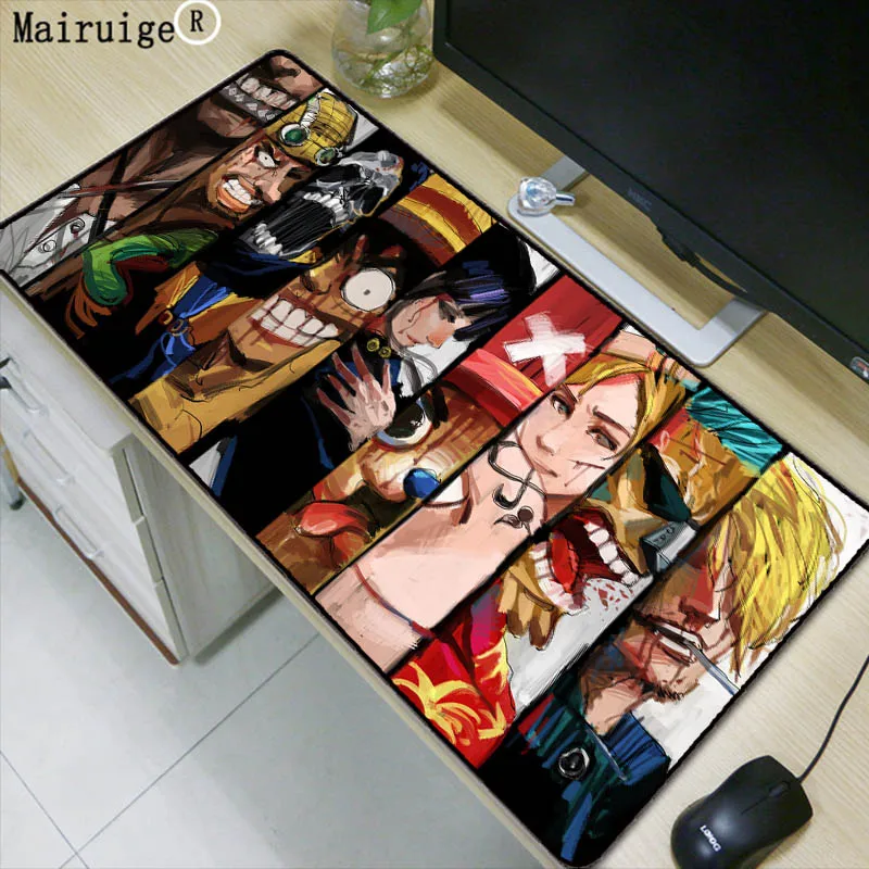

Mairuige Naruto One Piece Anime Extra Large Mouse Pad Gaming Mousepad Anti-slip Natural Rubber Gaming Mouse Mat with Lock Edge