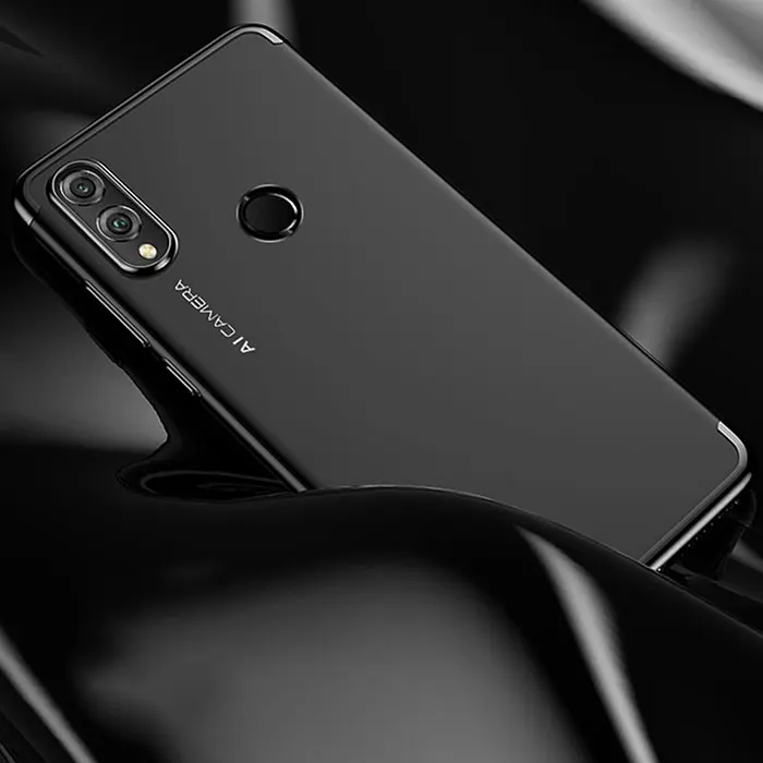 Прозрачный чехол для Huawei Honor 8X, роскошный бампер, прозрачный, TPU, с силиконовым покрытием, блестящий чехол для Huawei Honor 8X MAX, чехол - Цвет: Черный