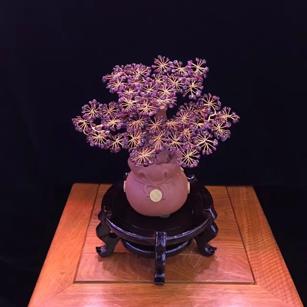 Фиолетовый граненый Турмалин Хрустальное дерево драгоценное дерево для декора рейки метафизический фэн-шуй и исцеления