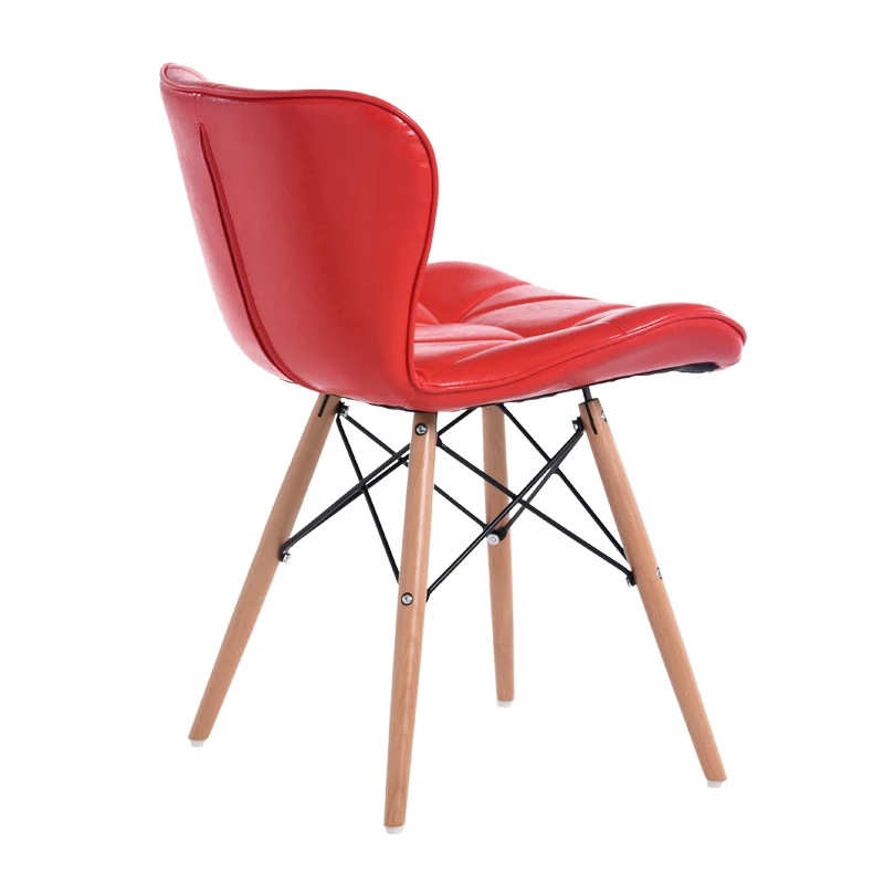 Деревянный модный простой стул искусственная кожа кресла кафе