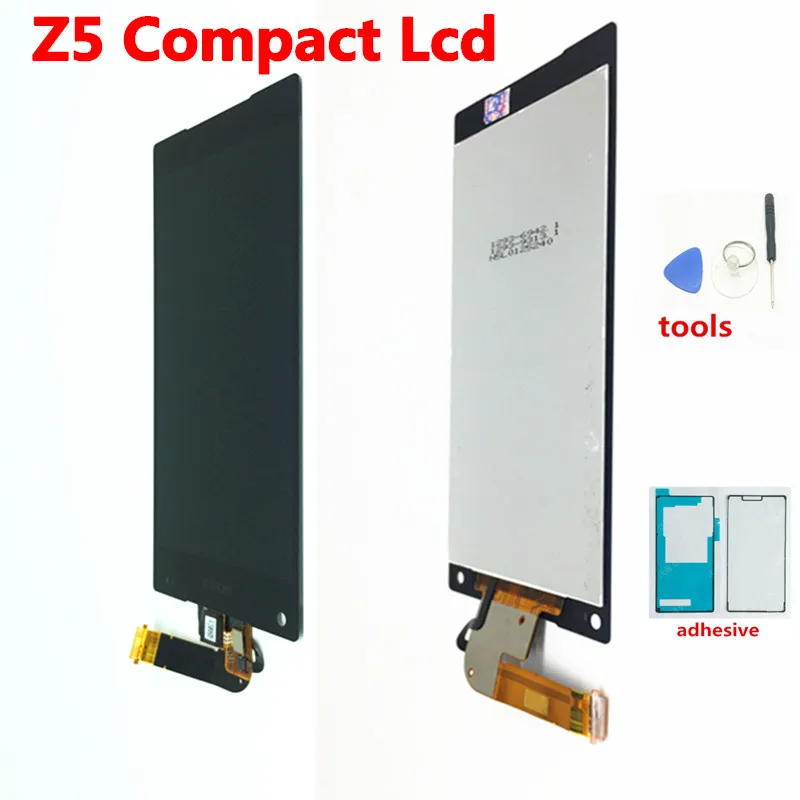 Цена Черный белый для sony Xperia Z5 Compact mini E5803 E5823 ЖК дисплей кодирующий преобразователь сенсорного экрана в сборе запасные части + клей + инструменты