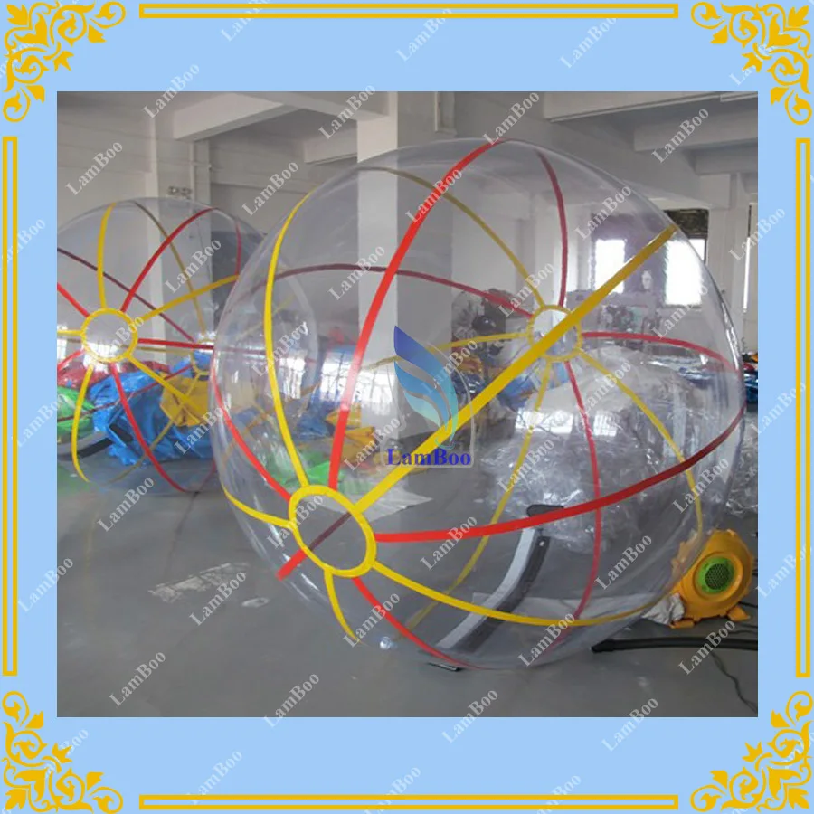 Горячая 2 м диаметра водный прогулочный мяч, коммерческое использование Гигантский Водный Бассейн Мяч, прозрачный пузырь футбол