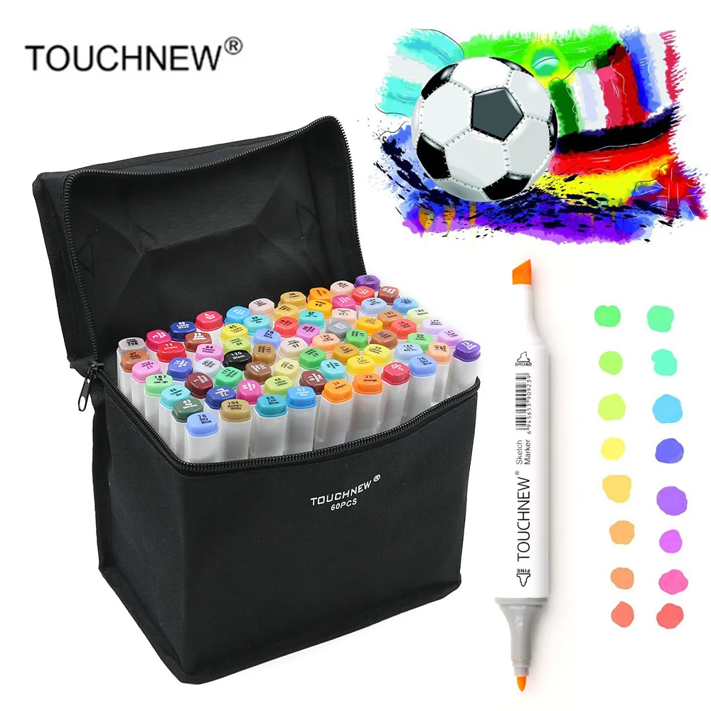 

TOUCHNEW 168 Colors Art Marker Set Alcohol Brush Pen Dual Head Student Sketch Markers Drawing Manga Art Supplies Stationery