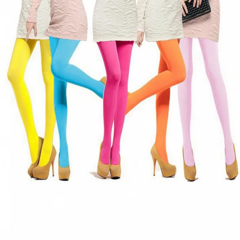 2017 moda japonesa caramelo colorido 120D medias Pantys Colores Spandex sin costura para niñas