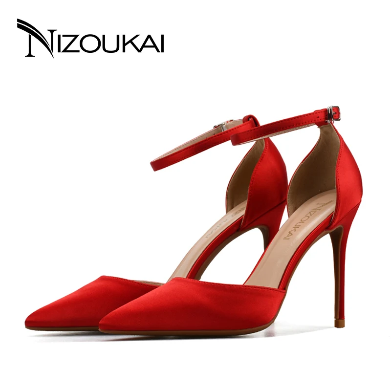 

Women Sandals 10cm 8cm 6cm high heels Sandals Women shoes Summer Silk Buckle Strap Thin Heels Casual Wedding shoes l2-c10
