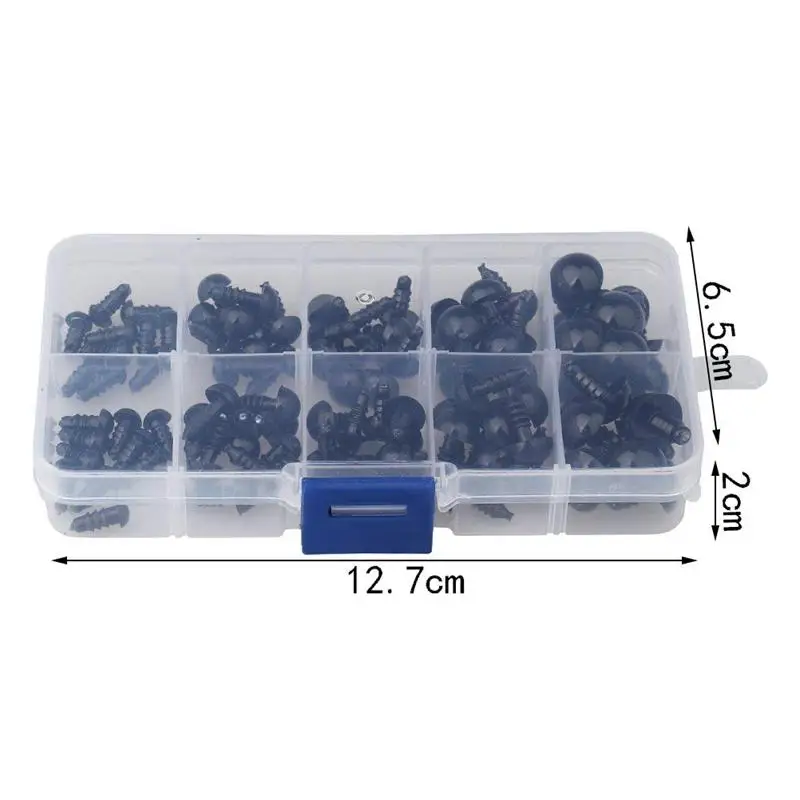 100 шт 6-12 мм пластиковые безопасные глаза, черные безопасные глаза для изготовления кукол с 100 шайбой для игрушек Изготовление поделок своими руками