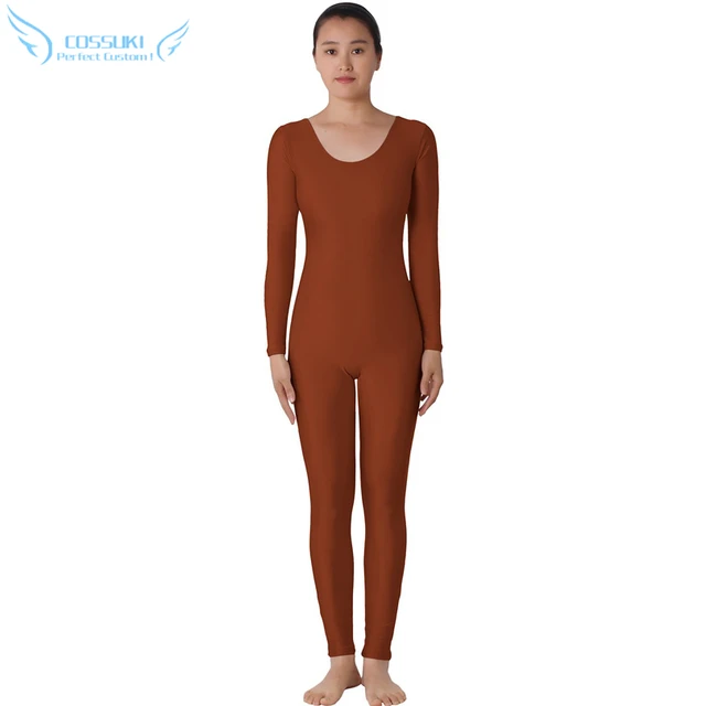 Dark Brown Lycra Headless Zentai Suit Spandex Full Body Skin Tight