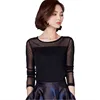 Sanishroly 2018 Summer Autumn Women Long Sleeve Blouses Thin Lace Blouse Ladies Solid Mesh Bottoming Shirt Tops Plus Size SE106 6