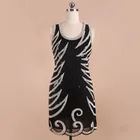 Cheap BLINGSTORY New Summer Beaded Embroidery Sequin Gauze Summer casual Black Dress vestidos feminina Dropshipping KR3078-5