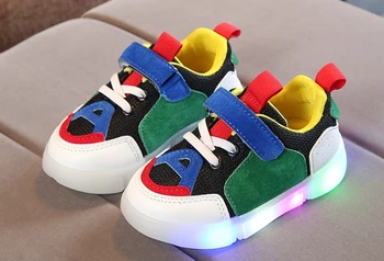 

MXHY 2019 New Spring Autumn Winter High Children's Sneakers Led Light Stars Breathable Fashion Boys Sports Girls Flat Kids shoes