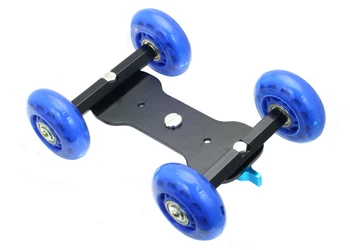 

Wheel Desktop Tabletop Dolly Truck Skater Slider For DSLR Rail Video Camcorder