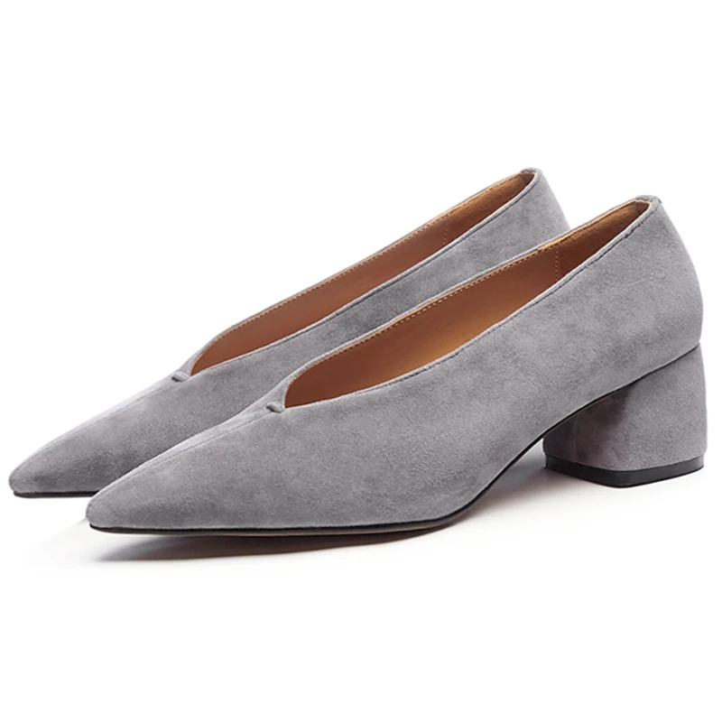 

Enmayer Kid Suede Pointed Toe Casual Slip-On Zapatos De Mujer De Moda 2018 De Vestir Women Fashion Pumps Size 34-39 LY488